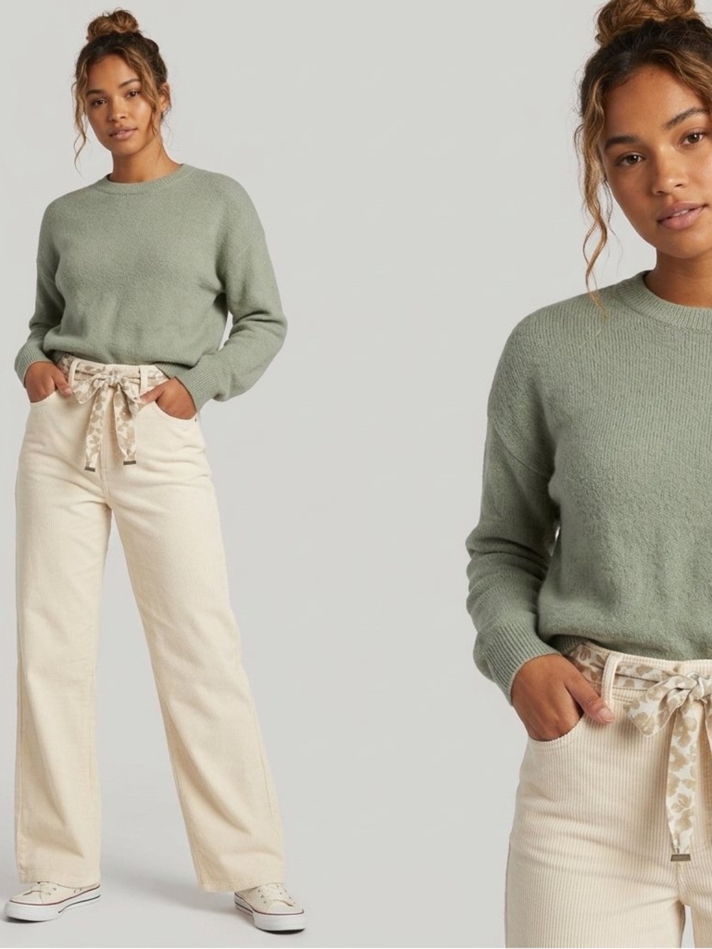 Universal Thread Corduroy Wide Leg Pants with Removable Belt - Size 00 / 24